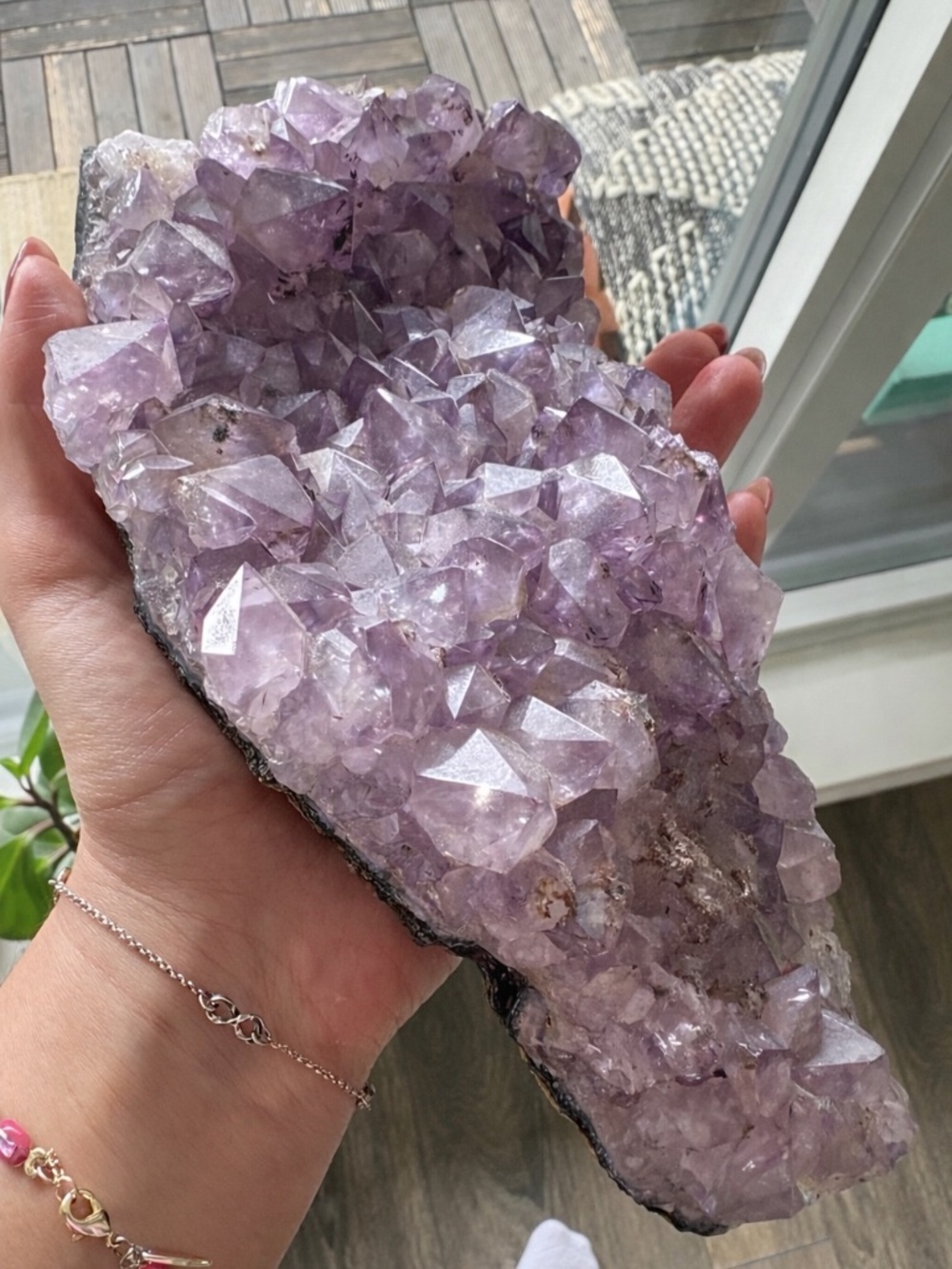 Large Natural Amethyst Crystal Cluster – Raw Healing Quartz Display Piece